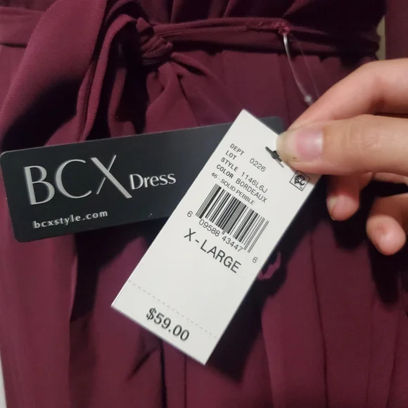 BCX Burgandy Lace Dress - Picture 8 of 13